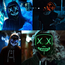 Load image into Gallery viewer, LED Light Up Mask with Glowing Wire and Four Light Modes for Halloween Costumes