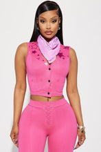 Load image into Gallery viewer, Pink Cowgirl Costume Set with Vest and Flared Pants