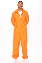 Load image into Gallery viewer, Orange Inmate Jumpsuit Costume with Front Closure and Chest Print
