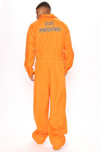 Load image into Gallery viewer, Orange Inmate Jumpsuit Costume with Front Closure and Chest Print