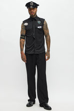 Load image into Gallery viewer, Black Uniform Costume Set with Shirt and Hat for Men