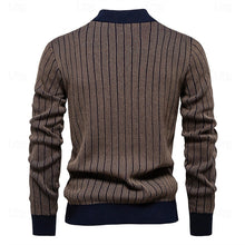 Load image into Gallery viewer, Ribbed Mock Neck Sweater with Vertical Knit Texture and Tailored Fit