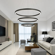 Load image into Gallery viewer, LED Ring Pendant Chandelier, Modern Acrylic Ceiling Light