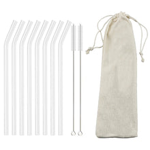 Load image into Gallery viewer, High Borosilicate Glass Straw Set – Reusable Eco-Friendly Drinking Straws with Cleaning Brush