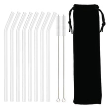 Load image into Gallery viewer, High Borosilicate Glass Straw Set – Reusable Eco-Friendly Drinking Straws with Cleaning Brush