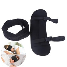Load image into Gallery viewer, 360° travel neck pillow set with adjustable head strap and eye mask for sleeping comfort