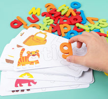Load image into Gallery viewer, Montessori Spelling Game with Colorful Letters and Picture Cards for Preschoolers