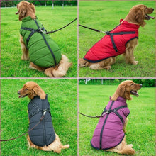 Load image into Gallery viewer, All-Weather Insulated Dog Jacket with Built-in Harness