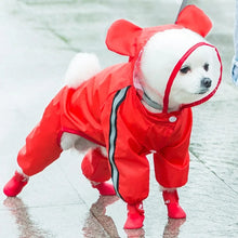 Load image into Gallery viewer, Adorable Bear-Themed Full Body Dog Raincoat with Reflective Safety Features