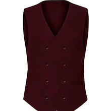 Load image into Gallery viewer, Get ready for any event with this slim fit double-breasted 3-piece suit for men, featuring a waistcoat.