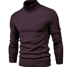 Load image into Gallery viewer, Men's Slim-Fit Turtleneck Knit Sweater - Burgundy