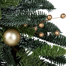 Load image into Gallery viewer, Lifelike Green Pine Christmas Wreath with Gold Ball Ornaments 22 Inch Unlit