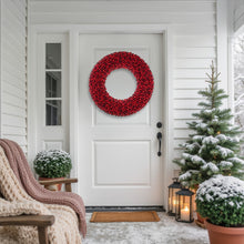 Load image into Gallery viewer, Glitter Red Berry Christmas Wreath with Two Tone Berries 20 Inch Unlit