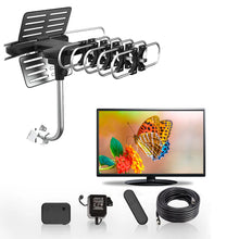 Load image into Gallery viewer, Outdoor TV Antenna with 360 Degree Remote Rotation and Signal Amplifier, 33ft Cable