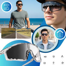 Load image into Gallery viewer, Photochromic wraparound sports glasses