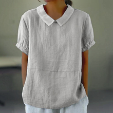 Load image into Gallery viewer, Solid color cotton and linen top