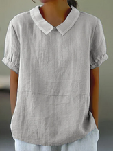 Load image into Gallery viewer, Solid color cotton and linen top