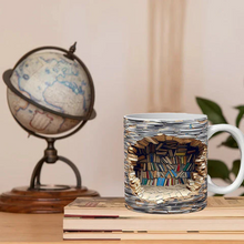Load image into Gallery viewer, 3D Library Bookshelf Mug, Coffee Mugs Gift for Book