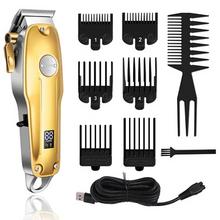Load image into Gallery viewer, Professional Hair Clippers for men gold Set | Gold Hair Clippers Cordless