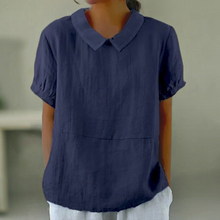 Load image into Gallery viewer, Solid color cotton and linen top