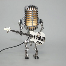 Load image into Gallery viewer, Robot Microphone Lamp with Guitar Accessory and Adjustable Metal Joints