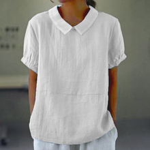 Load image into Gallery viewer, Solid color cotton and linen top