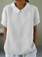 Load image into Gallery viewer, Solid color cotton and linen top