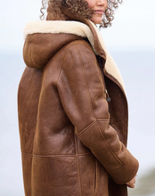 Load image into Gallery viewer, Long, warm and lightweight women's down jacket for winter