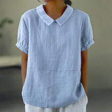 Load image into Gallery viewer, Solid color cotton and linen top