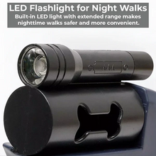 Load image into Gallery viewer, Dual Retractable Dog Leash with Flashlight & Waste Bag Holder