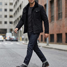 Load image into Gallery viewer, Mens Suede Finish Winter Coat with Thick Fleece Lining and Turn Down Collar
