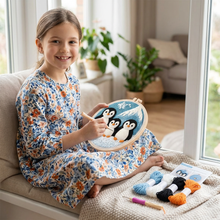 Load image into Gallery viewer, Beginner Embroidery Craft Kit with Punch Needle and Yarn