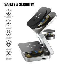 Load image into Gallery viewer, 3-in-1 Magnetic Wireless Charger - Fast Foldable Charging Station for Samsung, iPhone & AirPods