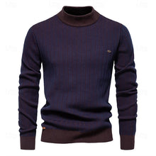 Load image into Gallery viewer, Ribbed Mock Neck Sweater with Vertical Knit Texture and Tailored Fit