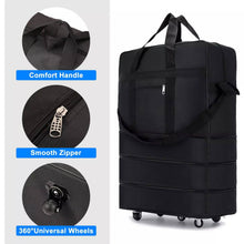 Load image into Gallery viewer, 42 Inch Rolling Duffle Bag with Five Rotating Wheels and Three Tier Expansion