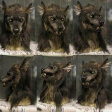 Load image into Gallery viewer, Movable Werewolf Head Mask with 360 Degree Rotation and Opening Jaw, Silicone Fur