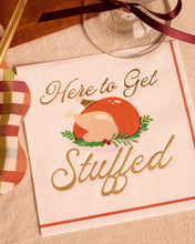 Load image into Gallery viewer, Cream Cocktail Napkins with Turkey Design and Gold Foil, 50-Count