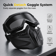 Load image into Gallery viewer, Full Face Goggle Mask with Detachable Goggles and Anti-Fog Lens