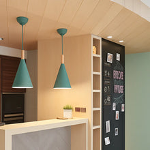 Load image into Gallery viewer, Metal Pendant Light with Wooden Rod