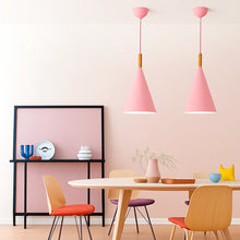 Load image into Gallery viewer, Metal Pendant Light with Wooden Rod