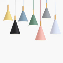 Load image into Gallery viewer, Metal Pendant Light with Wooden Rod