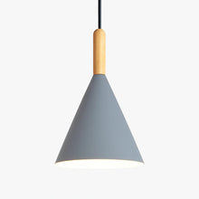 Load image into Gallery viewer, Metal Pendant Light with Wooden Rod