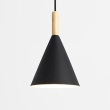 Load image into Gallery viewer, Metal Pendant Light with Wooden Rod