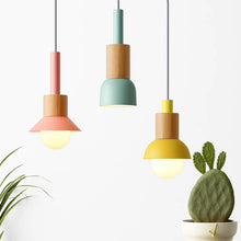 Load image into Gallery viewer, Wooden and Metal Pendant Light Design Window