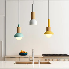Load image into Gallery viewer, Wooden and Metal Pendant Light Design Window