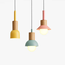 Load image into Gallery viewer, Wooden and Metal Pendant Light Design Window