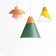 Load image into Gallery viewer, Nordic Metal and Wood Pendant Light