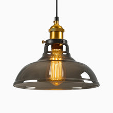 Load image into Gallery viewer, Vintage Smoked Glass Pendant Light