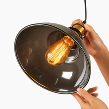 Load image into Gallery viewer, Vintage Smoked Glass Pendant Light