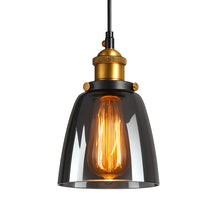 Load image into Gallery viewer, Vintage Smoked Glass Pendant Light